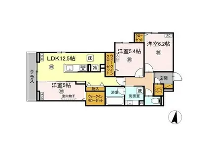ベルニー太田(3LDK/2階)の間取り写真