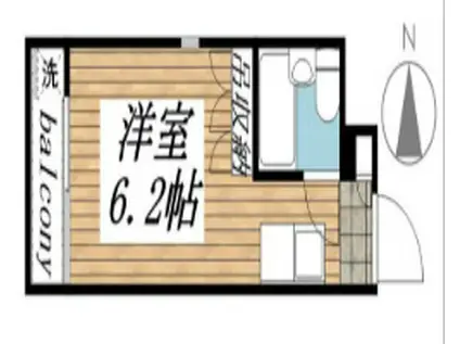 メゾン・ド・マドリエ(ワンルーム/2階)の間取り写真