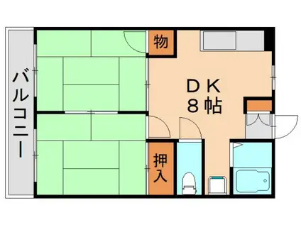シャトレ大浦V(2DK/2階)の間取り写真