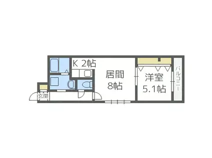 グランディール南十条(1LDK/3階)の間取り写真