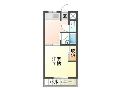 シャイニングハウス(1DK/2階)の間取り写真