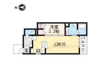 センターロードヒムロ(1LDK/1階)の間取り写真