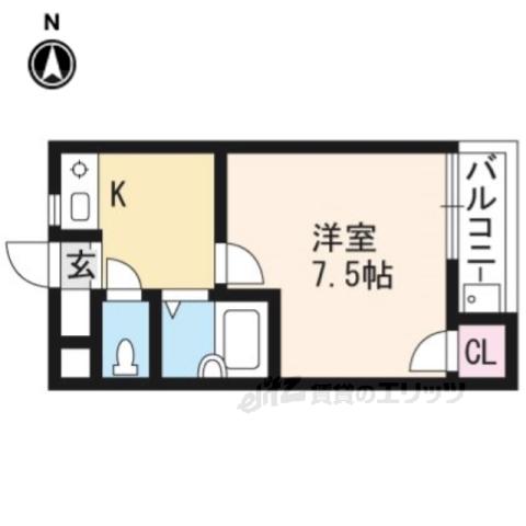 ハイツコスモスエイトⅡ(1K/1階)の間取り写真