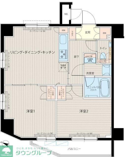 ルーブル中板橋六番館(2LDK/2階)の間取り写真