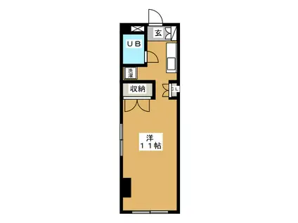 ラ・エスペランサ・レイ(ワンルーム/1階)の間取り写真