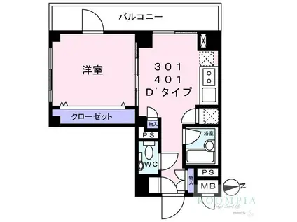 NAVI新宿(1DK/5階)の間取り写真