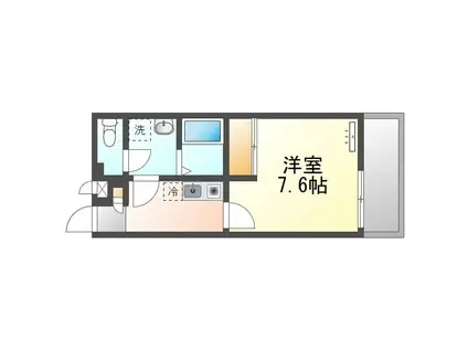 クレイノキャロット ハウス(1K/1階)の間取り写真