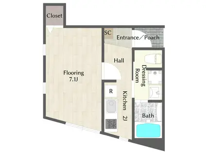 VILLETTA PLUMAS(1K/1階)の間取り写真