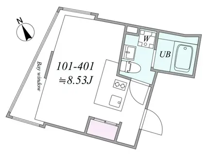 TRIAS347(1K/1階)の間取り写真