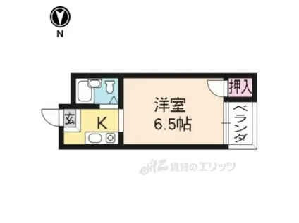 パインハウス(1K/2階)の間取り写真