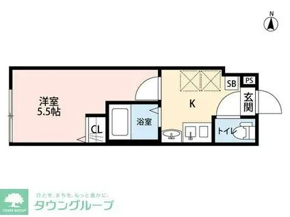 カーサ・フェリシア(1K/3階)の間取り写真