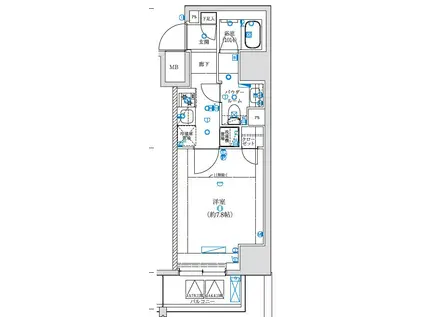 LEXE 横濱関内(1K/6階)の間取り写真