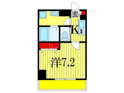 クィール(1K/1階)の間取り写真