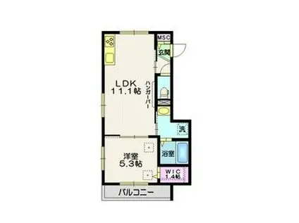 フラット中目黒(1LDK/2階)の間取り写真