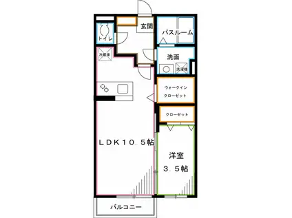 アムール上井草K(1LDK/1階)の間取り写真