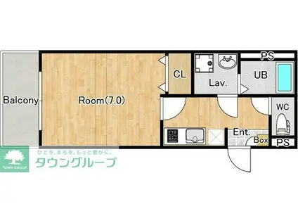 ジーメゾン東藤沢クレスト(1K/3階)の間取り写真