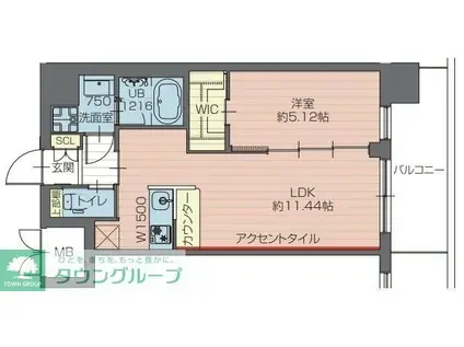 プレジオ川口ASIAN(1LDK/2階)の間取り写真