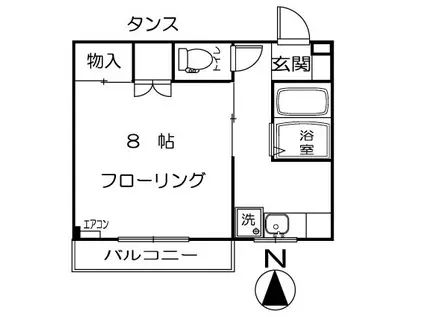 フェアシティハイツ(1DK/2階)の間取り写真