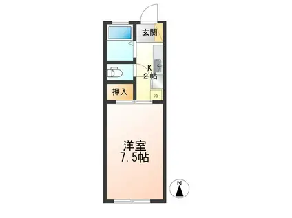 さくらハイツ(1K/2階)の間取り写真