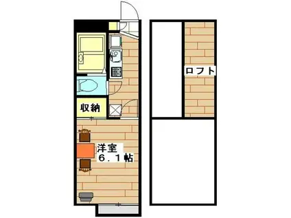 レオパレスルーチェ(1K/1階)の間取り写真