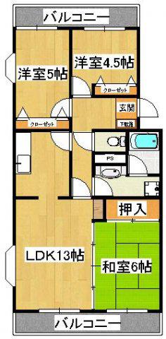 グリーンシャンテ(3LDK/3階)の間取り写真