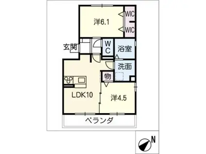 グラン セレーノ(2LDK/3階)の間取り写真