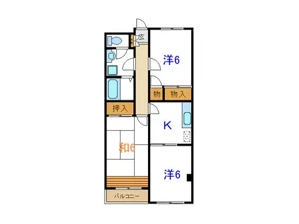 ベルマーレ篠崎(3DK/2階)の間取り写真