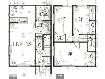 グラン・ファミリアC(3LDK/2階)の間取り写真