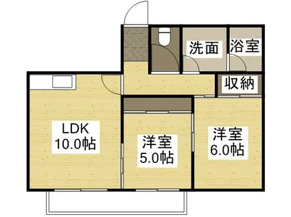フェリーチェ中仙道(2LDK/2階)の間取り写真