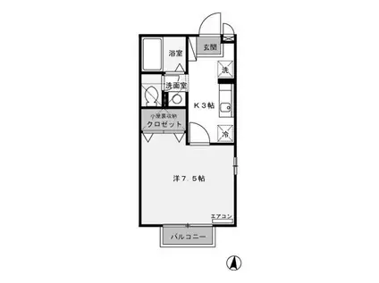 ルーチェA(1K/2階)の間取り写真