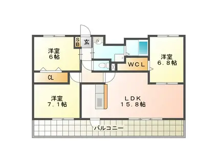 塔世西裏MSビル(3LDK/7階)の間取り写真