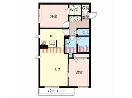 SHAMAISON E.I(2LDK/2階)の間取り写真