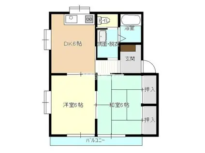 レ・アール小池(2DK/2階)の間取り写真