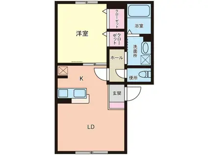 カーサ・エクセル(1LDK/1階)の間取り写真