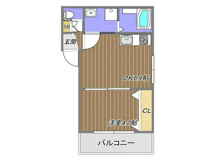 NET-K妙法寺II(1DK/3階)の間取り写真