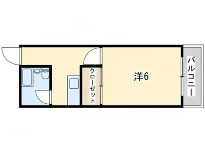 ブロッサム・モンジ(1K/2階)の間取り写真