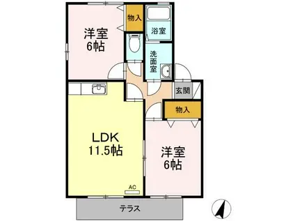エクセレントⅡ(2LDK/2階)の間取り写真