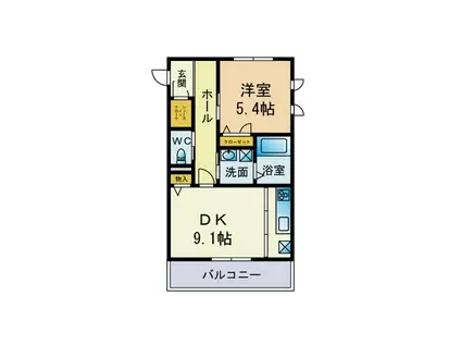 ORCHARD HOUSE N(1DK/3階)の間取り写真