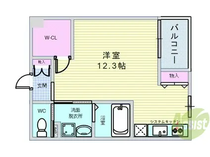 エミネンス蛍池(ワンルーム/1階)の間取り写真
