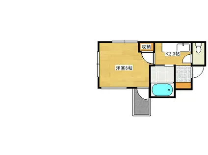 エステート20天満(1K/4階)の間取り写真