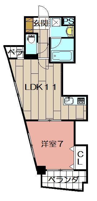KSK嵐山コアビル(1LDK/4階)の間取り写真