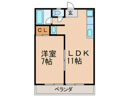 コーポ小池(1LDK/2階)の間取り写真