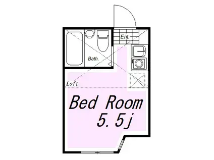 ユナイト境之谷プリンアラモード(ワンルーム/1階)の間取り写真