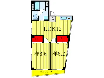 フルーレM・K(2LDK/3階)の間取り写真