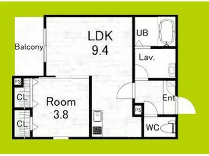 ジーメゾン高石リュクス(1LDK/3階)の間取り写真