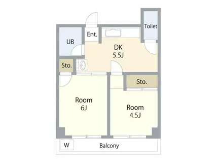 メゾンアキラ(2DK/3階)の間取り写真