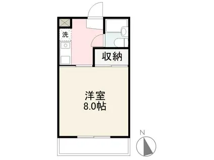 ハーモニースクエア瓦町(1K/2階)の間取り写真