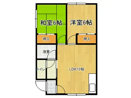 コーポ行啓(2LDK/2階)の間取り写真