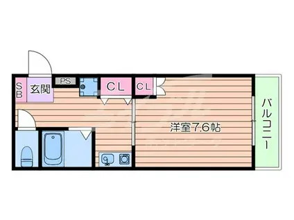 セシール高浜(1K/3階)の間取り写真