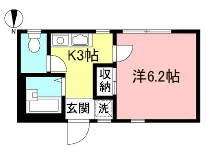 シャトル和田(1K/1階)の間取り写真